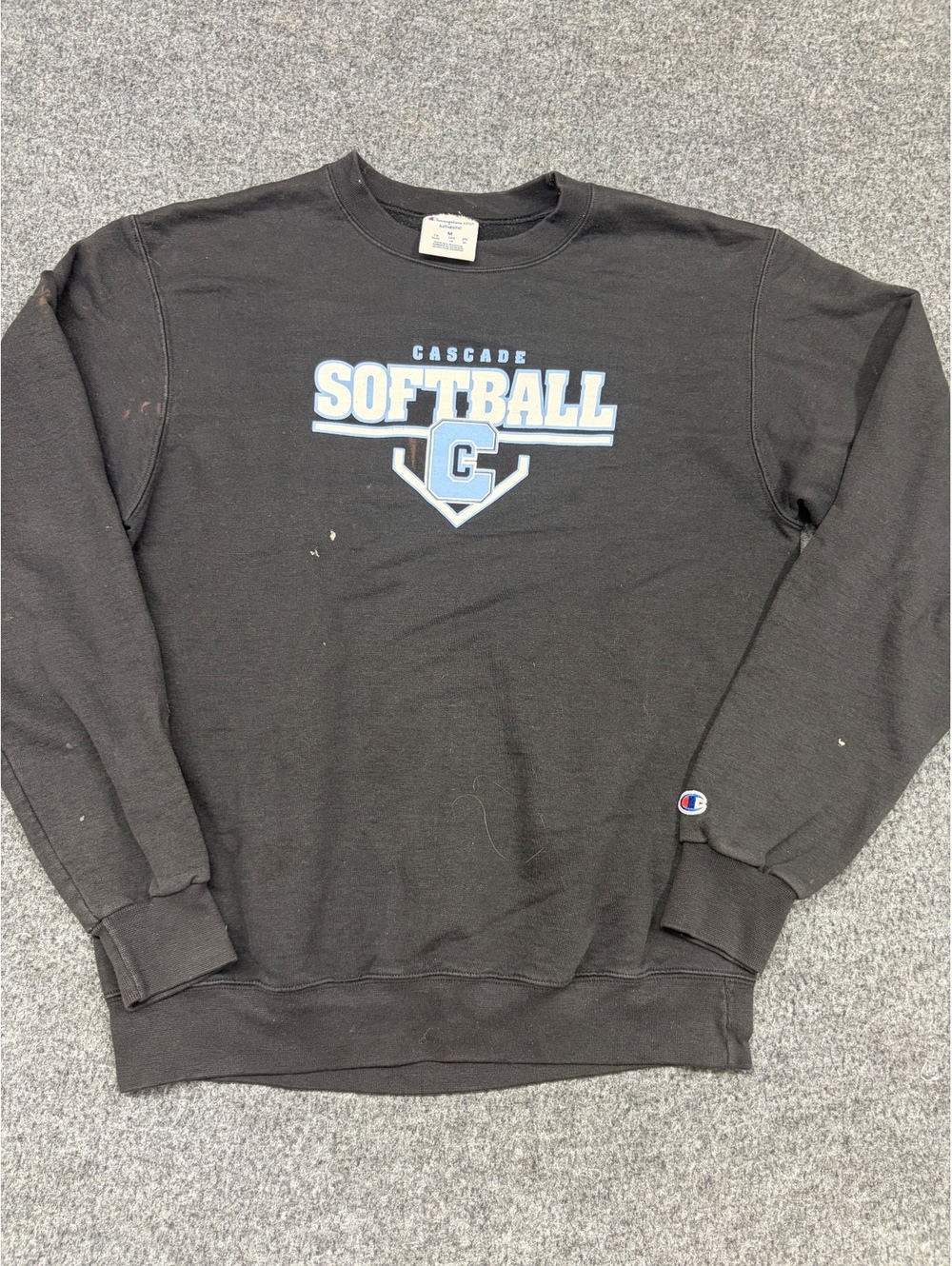 Champion Cascade Softball Black Crewneck Sweatshirt Medium